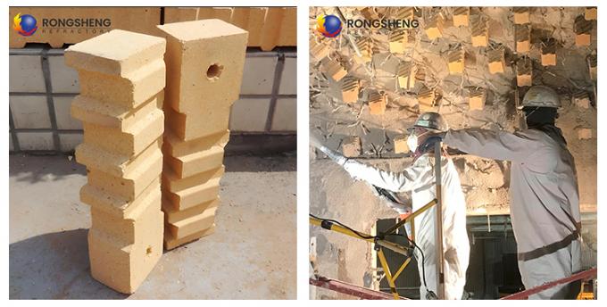 Forno industrial tijolo de fogo suspensa excelente resistência ao choque térmico refratário de alta alumina tijolos de âncora para fogão quente 1