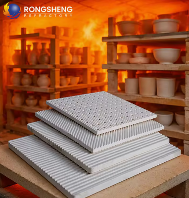 Placas de Cordierita Mullita de Alta Temperatura Rongsheng para Mobiliário de Forno Cerâmico, Prateleiras de Forno de Cordierita, Placa de Suporte