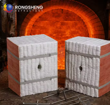 1260C 1430C Refractário Fibra de Cerâmica Bloco Dobrável Alumínio Silicato Módulo de Cerâmica Para Forno de Alta Temperatura