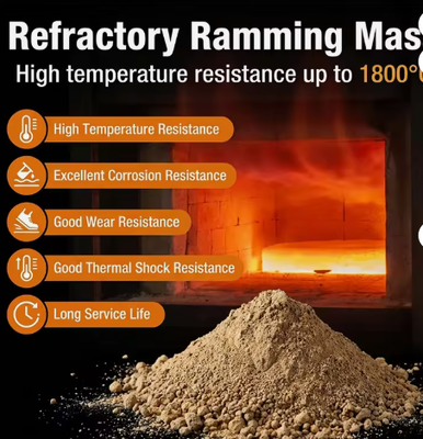 Forno de indução Mistura de alumínio de reboque Magnésio Materiais de reboque refratários Forno revestimento de carburo de silício Massa de reboque seca