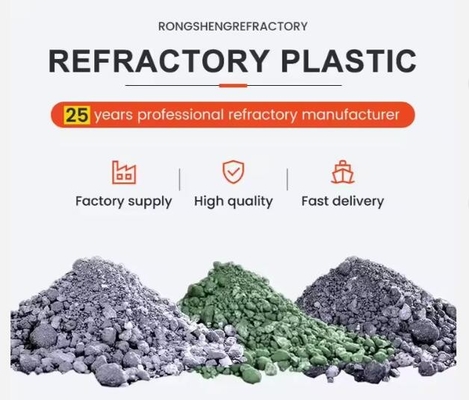 Plastico refratário de alta alumina cerâmica, argamassa, zircão, cromo, corindão, plástico refratário resistente ao desgaste para altos fornos a quente