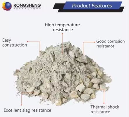 Mullite sem forma Refractário Castables Isolamento de alta temperatura Corindão de alta resistência