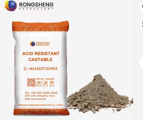 Reparação de caldeiras de fornos Refractário Castable com resistência alcalina 1500C Alta resistência à ácido