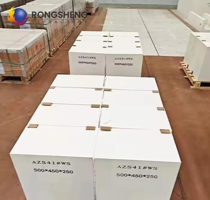 Materiais refratários de fornos de fusão de vidro Azs Bloco fundido Zirconia Corindão tijolo Azs-33# Azs-36# Azs-41# Fusão de tijolo fundido
