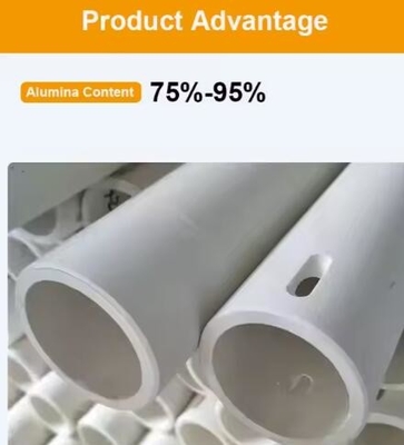 Tubos cerâmicos refratários de alta temperatura 99% Al2o3 Tubos cerâmicos de alumínio Roller cerâmico para fornos cerâmicos