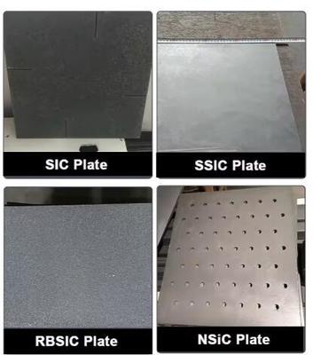 Placa de Carbeto de Silício Recristalizado RSIC SiSiC Placa Cerâmica Refratária Alta Temperatura SiC Louças Sanitárias Forno