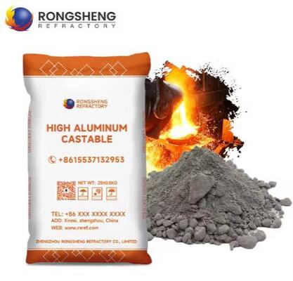Rongsheng Refractário Cementos Fusíveis Refractários Baixos 1650°C Alta alumina Fusível Para revestimento de caldeira de forno
