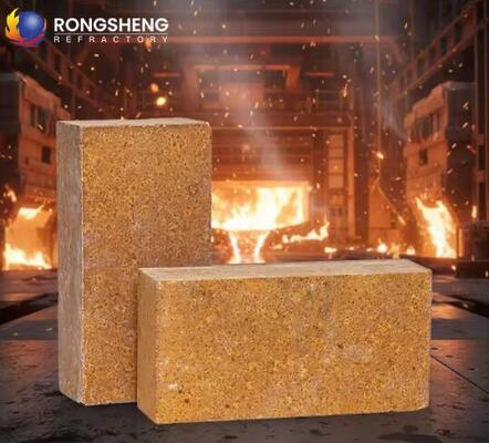 tijolos de magnésio refratários a altas temperaturas excelente resistência à escória tijolos de magnésio sinterizados para revestimento de fornos de aço