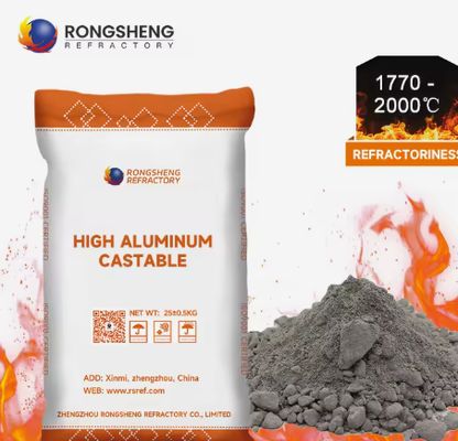 Materiais de forro refratário Castable da alumina alta do baixo cimento da resistência de erosão 65% 75% Al2o3 para a fornalha de arco elétrico