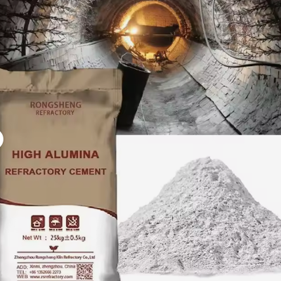 Cimento Refractário Fabricante Alto cimento de alumínio Cimento Refractário Morto Cimento 1800C Para fábrica de fornos de cimento