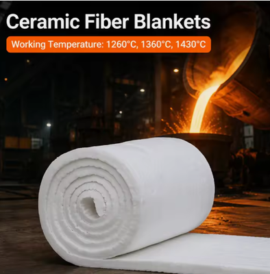 1400 Kaowool feltro cerâmico 128 Kg/M3 Alto silicato de alumínio fibra cerâmica cobertor isolamento térmico para fornos industriais